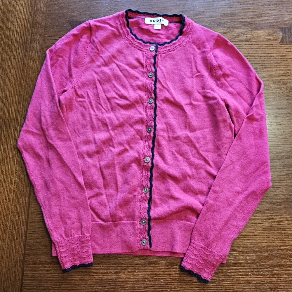 Boden 100% Wool Scalloped Cardigan Small